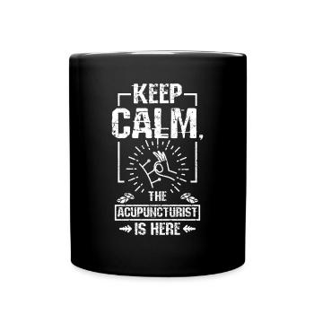 garder son calme l’acupunturiste est ici - Mug uni - noir - Devant