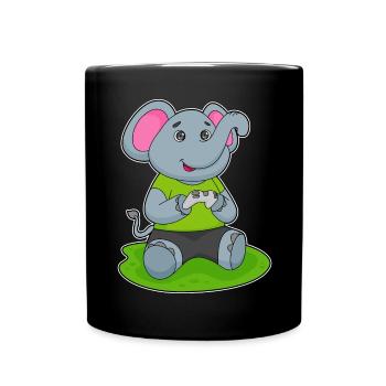 Elephant Gamer Controller - Full Colour Mug - black - Front