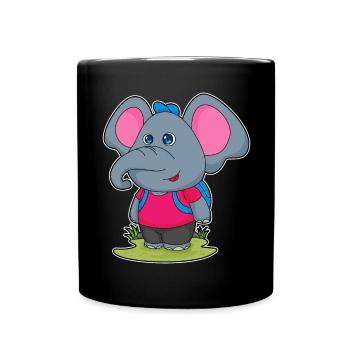 École de sac à dos pour élèves éléphants - Mug uni - noir - Devant