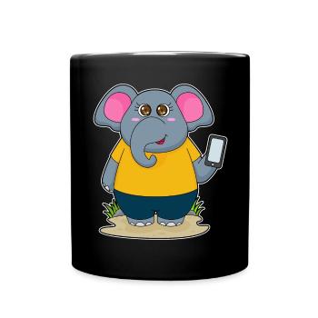 Elephant Smartphone - Full Colour Mug - black - Front