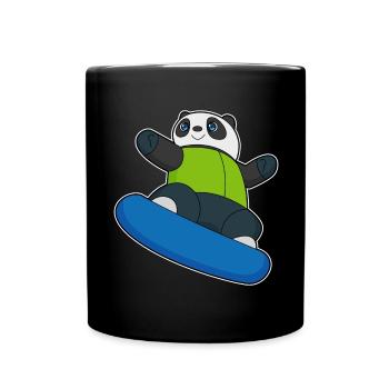Panda Snowboarder Snowboard - Mug uni - noir - Devant