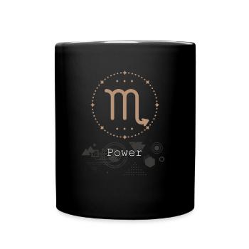 Signe du zodiaque Astrologie Minimaliste Géométrique Scorpion - Mug uni - noir - Devant