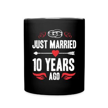 Je viens de me marier il y a 10 ans 10e anniversaire de mariage - Mug uni - noir - Devant