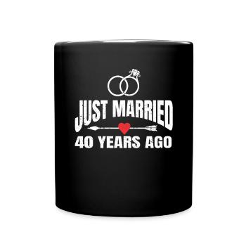 Just Married 40 Years Ago 40th Wedding Anniversary - Tasse einfarbig - Schwarz - Vorne