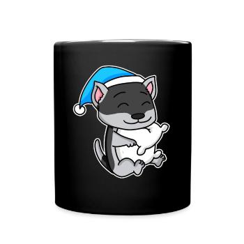 Chien race de chien Siberian Husky - Mug uni - noir - Devant