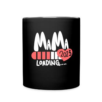 Mama 2023 Mutter Schwangerschaft Schwanger - Tasse einfarbig - Schwarz - Vorne