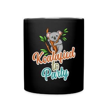 Koalafied to Party Qualified Pun Cute and Funny Ko - Full Colour Mug - black - Front