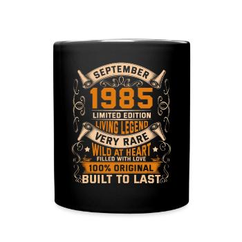 Birthday Legends 100% Original September 1985 - Full Colour Mug - black - Front