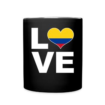 J’aime colombie drapeau de cœur Colombie - Mug uni - noir - Devant