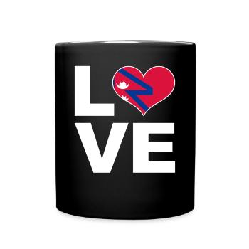 Ich liebe Nepal Herz Flagge Nepal - Tasse einfarbig - Schwarz - Vorne