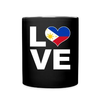 J’aime le drapeau du cœur des Philippines Philippines - Mug uni - noir - Devant
