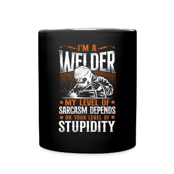 Soudage Soudeur Vintage Je suis A - Mug uni - noir - Devant
