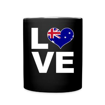 I love Australia heart flag Australia - Full Colour Mug - black - Front
