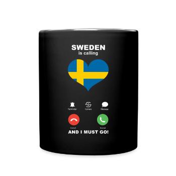 La Suède appelle Sweden Heart Souvenir - Mug uni - noir - Devant