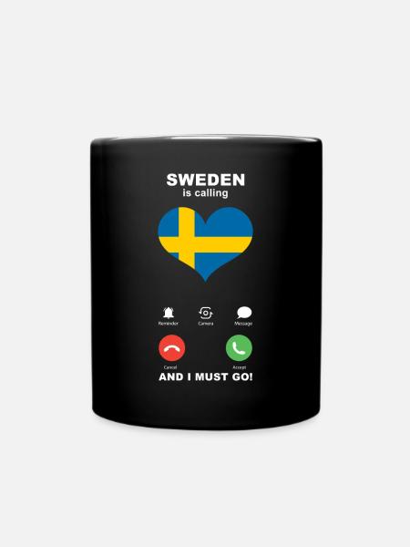 La Suède appelle Sweden Heart Souvenir - Mug uni - noir