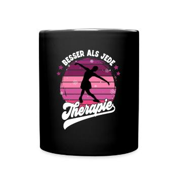 Eislaufen - Tasse einfarbig - Schwarz - Vorne