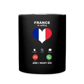 La France appelle France Heart Souvenir - Mug uni - noir - Devant