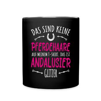 Andalusier Pferd Geschenk Pferdebesitzerin - Tasse einfarbig - Schwarz - Vorne