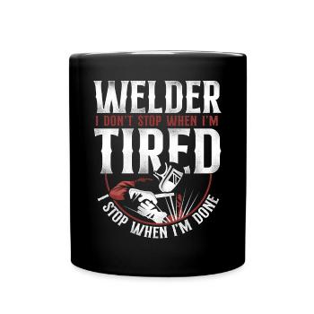 Welder Welding Vintage Welder I - Tasse einfarbig - Schwarz - Vorne