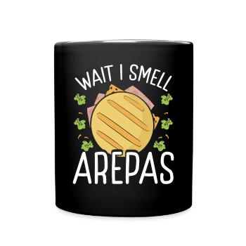 Venezuelan Food Wait I smell Arepas Colombian Food - Full Colour Mug - black - Front
