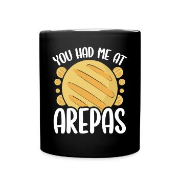 Colombian Food You had me at Arepas Lover Food - Full Colour Mug - black - Front