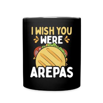 Venezuelan Food I wish you were Arepas Lover - Full Colour Mug - black - Front