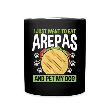 Colombian Food Arepas Lover Pet my Dog Owner - Full Colour Mug - black - Front