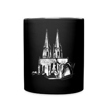 Cathédrale de Cologne Cologne Kölle Carnaval de Cologne Skyline - Mug uni - noir - Devant