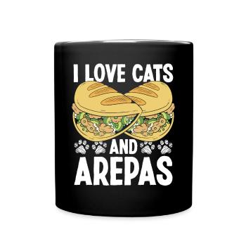 Venezuelan Food Cat Owner Arepas Lover Colombian - Full Colour Mug - black - Front