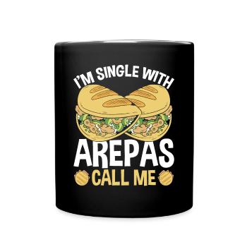 Colombian Food Single with Arepas Lover Venezuelan - Full Colour Mug - black - Front