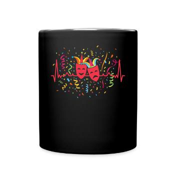 Confetti Heartbeat Carnival Masks Rose Monday - Full Colour Mug - black - Front