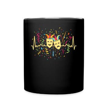 Confettis Heartbeat Masques de carnaval Fasnacht Jeck - Mug uni - noir - Devant