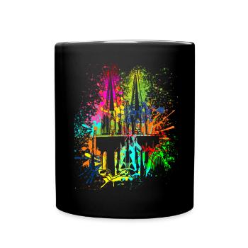 Cologne Cathedral Carnival Carnival Cologne Costume Replacement - Full Colour Mug - black - Front