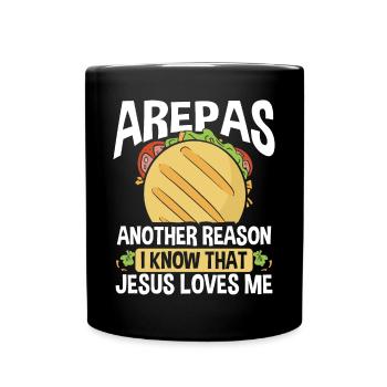 Colombian Arepa lover Venezuelan Food Arepas Maker - Full Colour Mug - black - Front