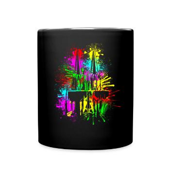Cologne Cathedral Carnival Carnival Cologne Costume Replacement - Full Colour Mug - black - Front