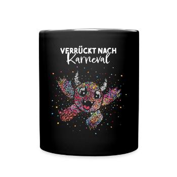 Konfetti Monster Karneval Fasnacht 5. Jahreszeit - Tasse einfarbig - Schwarz - Vorne