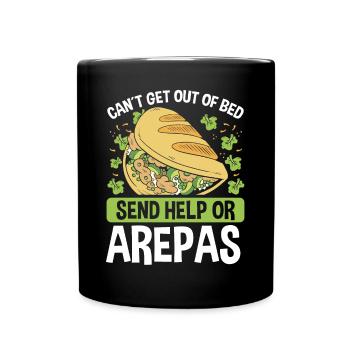 Colombian Arepa Lover Send help or Arepas Maker - Full Colour Mug - black - Front
