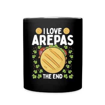 Venezuelan Arepa Lover I love Arepas Colombian - Full Colour Mug - black - Front