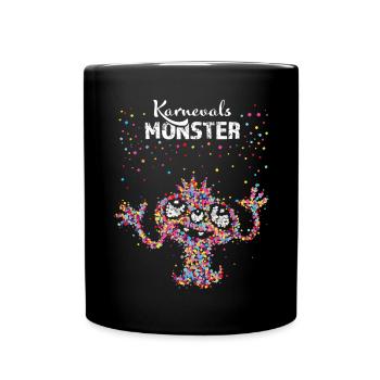Karneval Monster Fasnacht Konfetti 5. Jahreszeit - Tasse einfarbig - Schwarz - Vorne