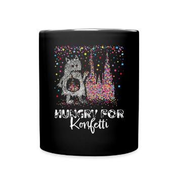 Kölner Dom Karneval Konfetti Monster Kölle Colonia - Tasse einfarbig - Schwarz - Vorne