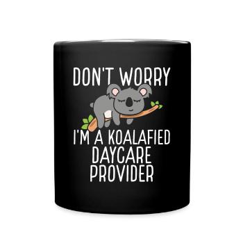 Daycare Provider Koalafied Childcare Teacher - Full Colour Mug - black - Front