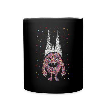 Confettis Cathédrale de Cologne Carnaval Viva Colonia Kölle Jeck - Mug uni - noir - Devant
