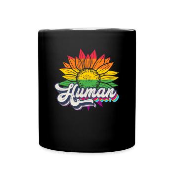 Human Sunflower Rainbow Equality LGBTQ - Mug uni - noir - Devant