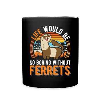 Ferret Lover Ferret Gift - Full Colour Mug - black - Front