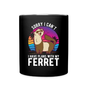 Ferret Lover Ferret Gift - Full Colour Mug - black - Front