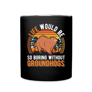 Murmeltier Groundhog Marmot Waldmurmeltier - Full Colour Mug - black - Front