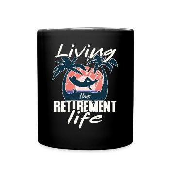 Living the retirement life, pensioner in hammock - Full Colour Mug - black - Front