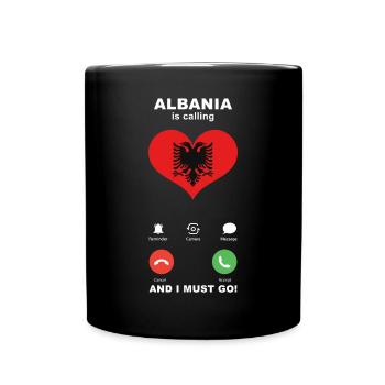 L’Albanie appelle Albania Heart Souvenir - Mug uni - noir - Devant
