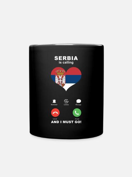 La Serbie appelle La Serbie Heart Souvenir - Mug uni - noir