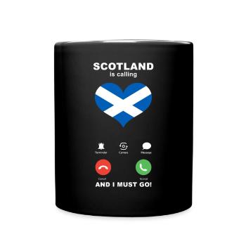Schottland is calling Schottland Herz Souvenir - Tasse einfarbig - Schwarz - Vorne